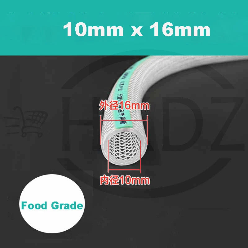 Clear Flexible PVC Hose — Fibre Reinforced Braided, Food Grade Water Oil Tube
