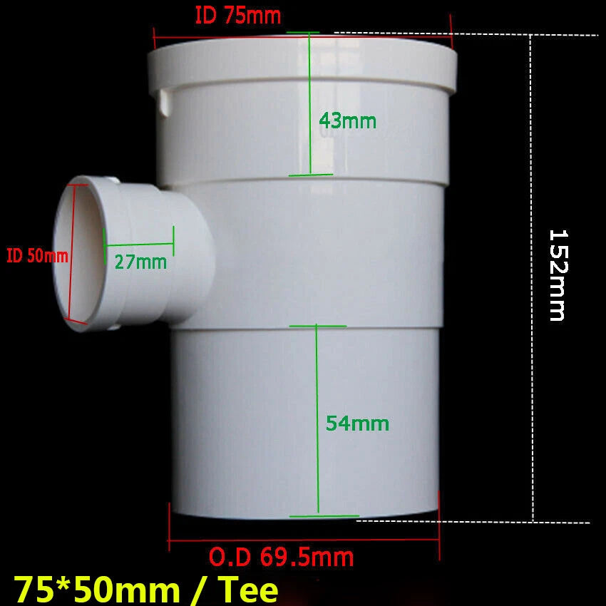 50 75 110 160mm PVC Drain Pipe Fittings Reducer Elbow , Straight , Tee Connector