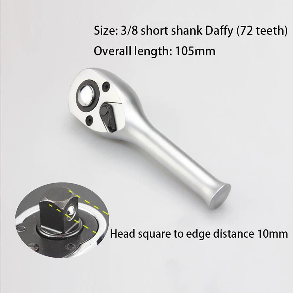 Drive Socket Ratchet Handle Wrench 24/ 72 Teeth Quick-release Reversible Sleeve