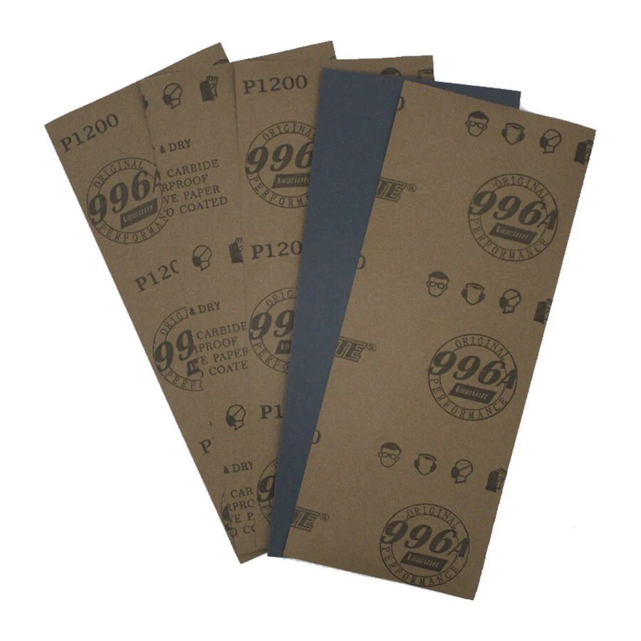 93x230mm Silicon Carbide Wet & Dry Sandpaper — P60 to P10000 Grit Waterproof Paper Sheets for Metal Wood Auto
