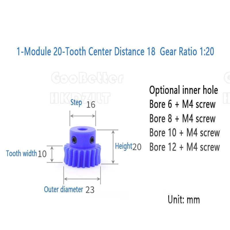 Mod 0.5 1 Nylon Plastic Worm Gear Wheel 15 - 80 Tooth Nylon Worm Shaft Precision