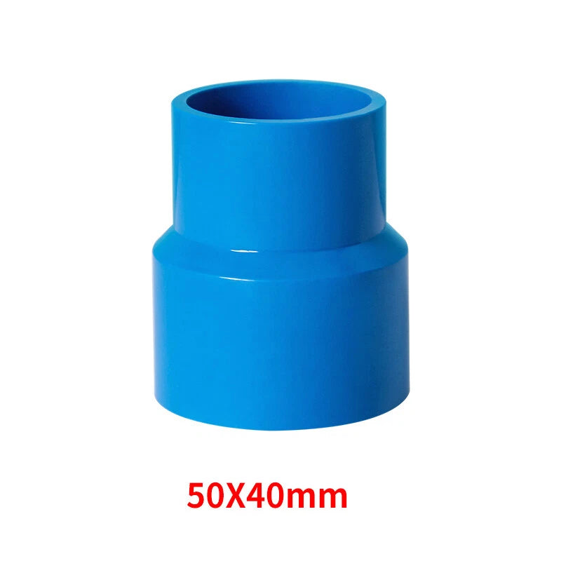 PVC Pipe Reducing Plumbing Concentric Connector 25-90mm Coupling Fittings Blue