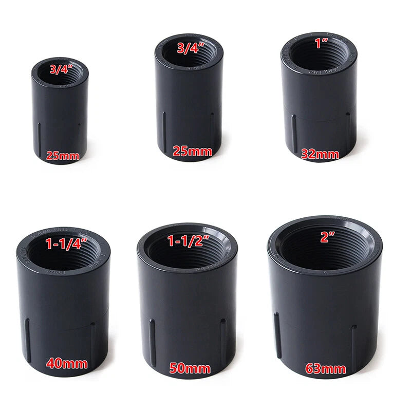 UPVC PVC Pipe Fittings Tee Straight Cap Elbow Plumbing Couping ID 20-110mm Grey