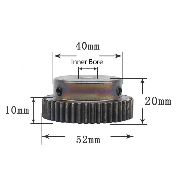 Steel 45# Mod 1 Spur Pinion Gear 40-80 Teeth Motor Gear 6-25mm Bore With Screw
