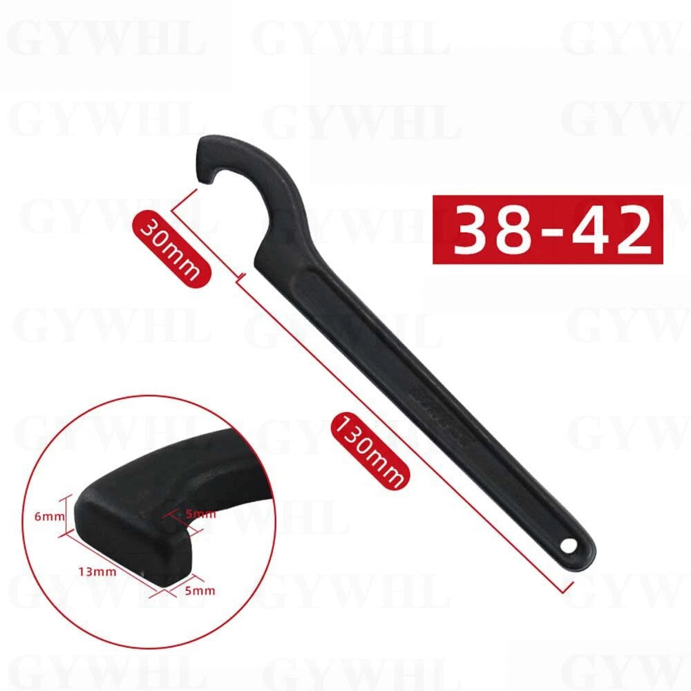 Carbon Steel Crescent Hook Head Round Nut Spanner C Shape Wrench Tool Hand Tool