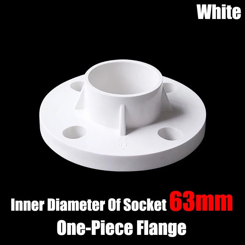 PVC Adhesive Floor Flange 20 25 32 40 50 63 75 90 110-200mm Pipe Fittings White
