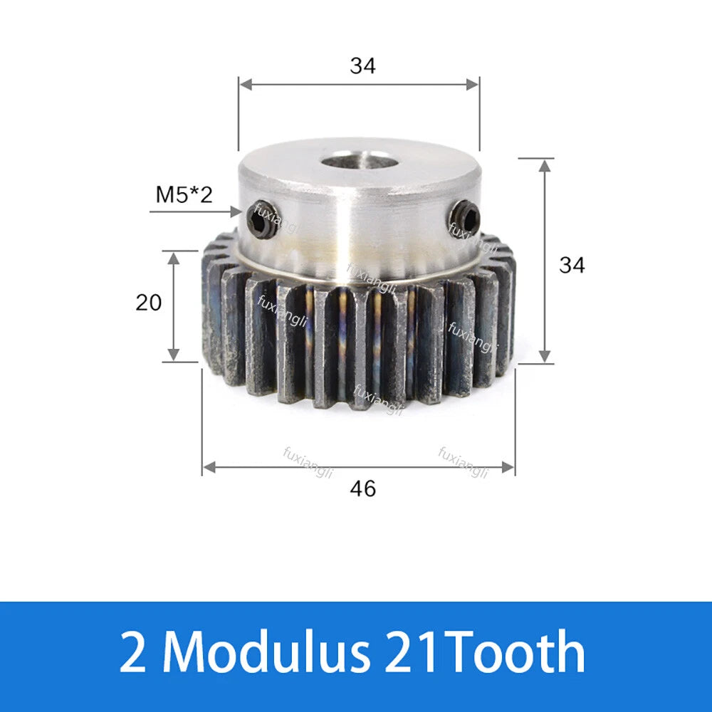 2 Mod 12-40Tooth Spur Gears pitch 6.28mm 45# Steel With Keyway Pinion Motor Gear