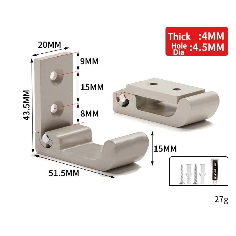 Folding Wall Hooks Aluminum Alloy Foldable Design Wall Mounted Coat Clothes Hook