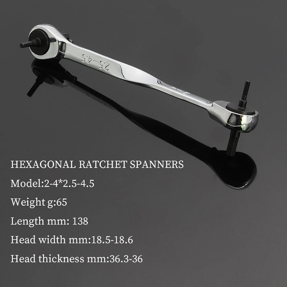 Steel Hex Ratchet Wrench Single Head Headed Hexagonal Ratchets Drive Ratchets