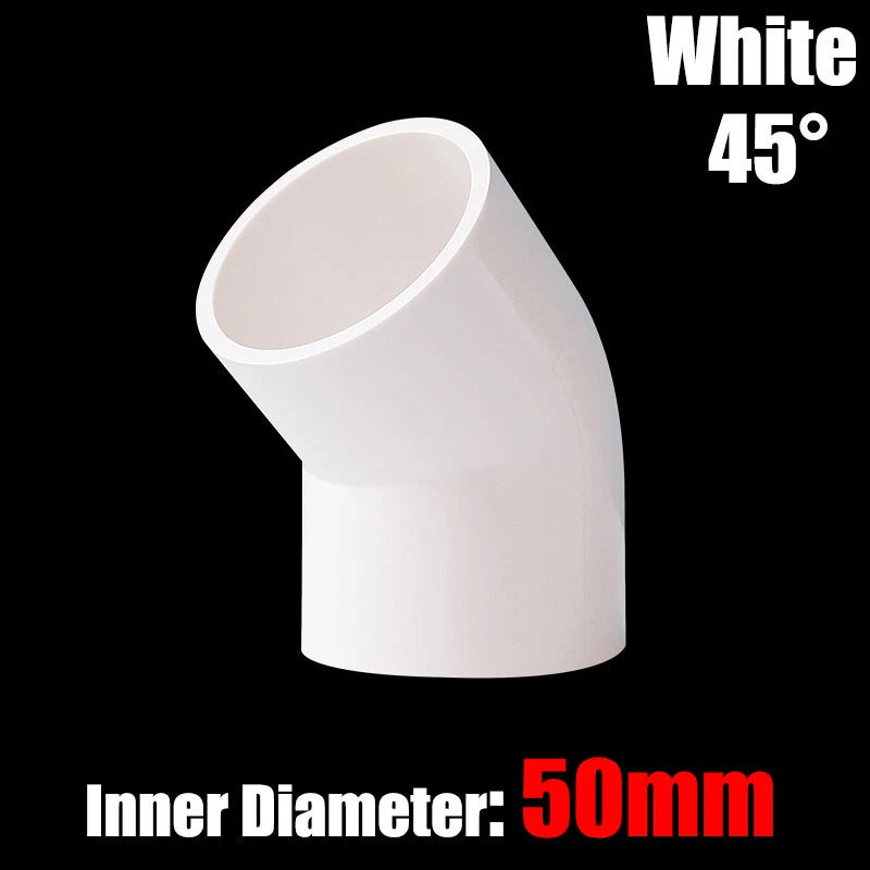 PVC Water Supply Pipe Fittings 45° Elbow Connector 20mm to 160mm White Blue Grey
