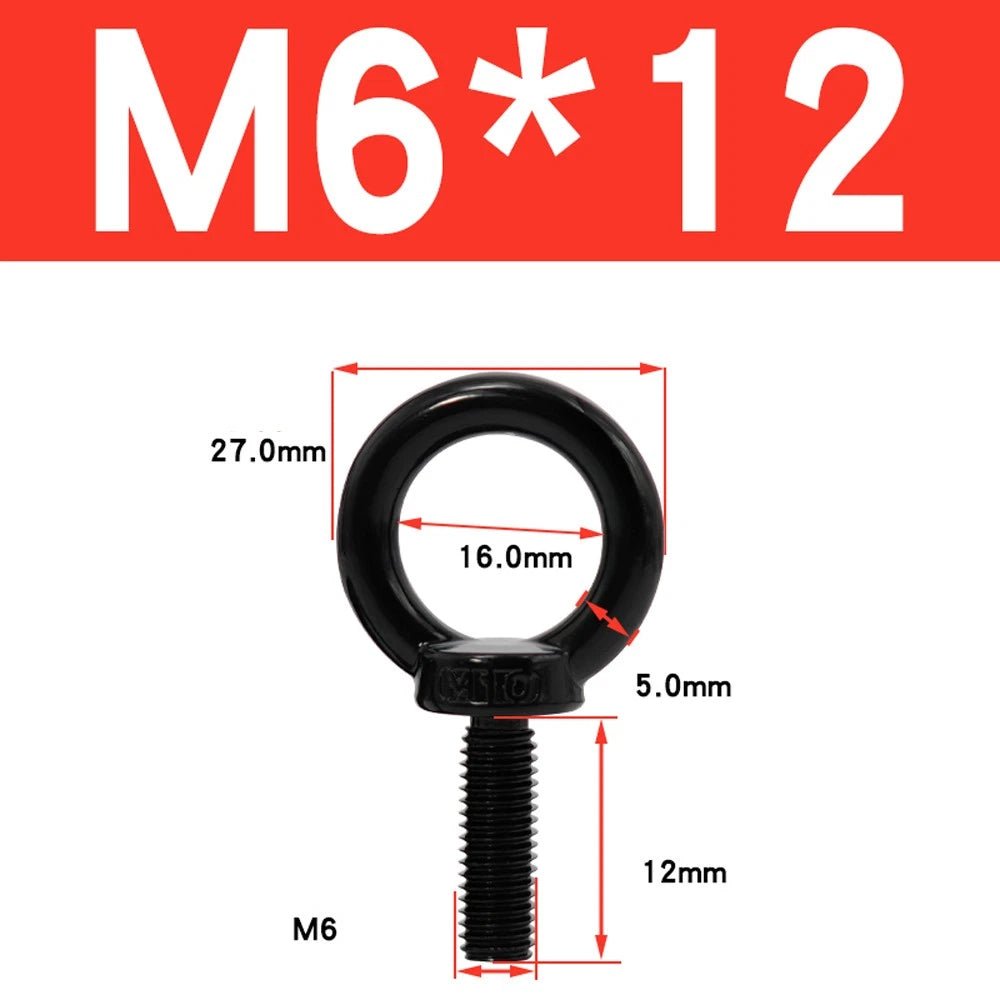 Black 304 Stainless Steel Eye Bolts and Eye Nuts — M3 to M20 Lifting Hardware - HomeDIYer
