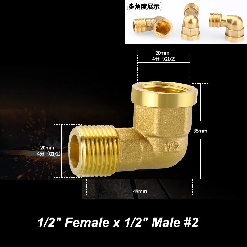 BSP Brass Pipe Fittings – Elbow & Union Connectors, Female/Male, 1/2" 3/4" 1"