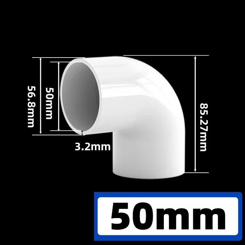 PVC Pipe Fittings White Connector Metric For Aquarium Fish Tank Various Parts