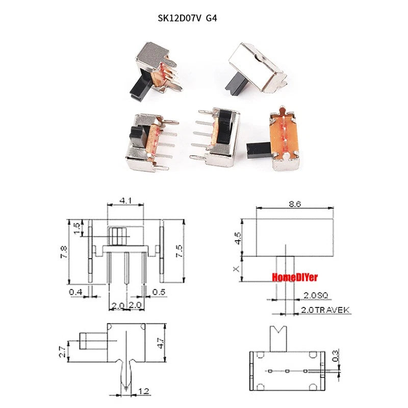 Miniature Slide Switch SS SK Series — 2/3 Position, 3–8 Pin Toggle Switches