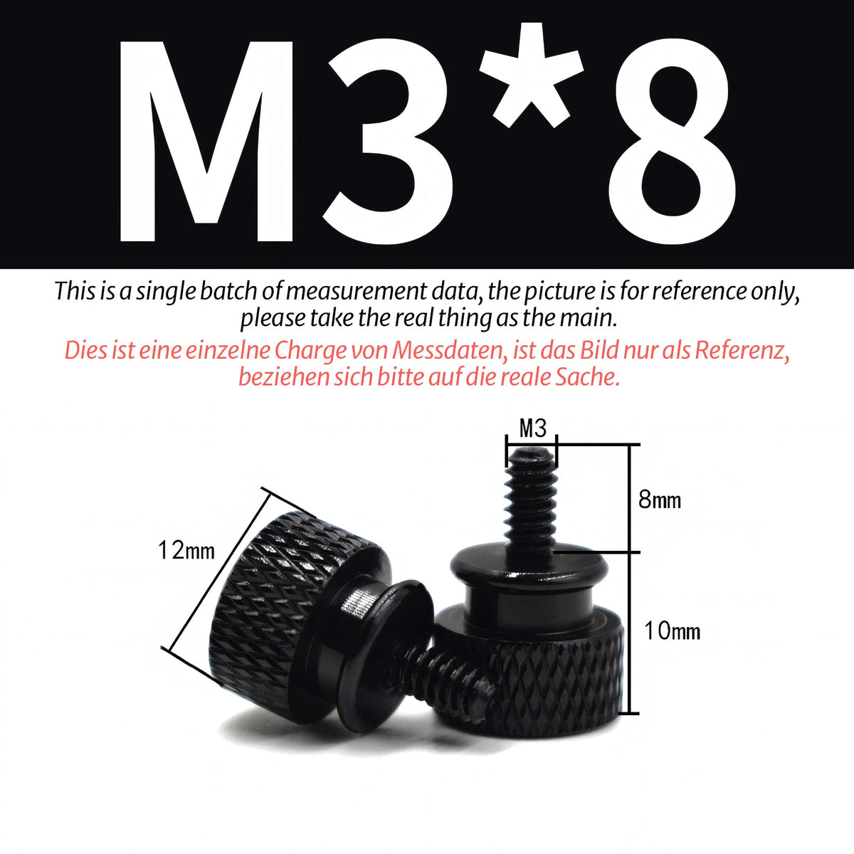 M3 Knurled Thumb Screws – Colorful Aluminum Alloy Hand-Tighten Grip Bolts