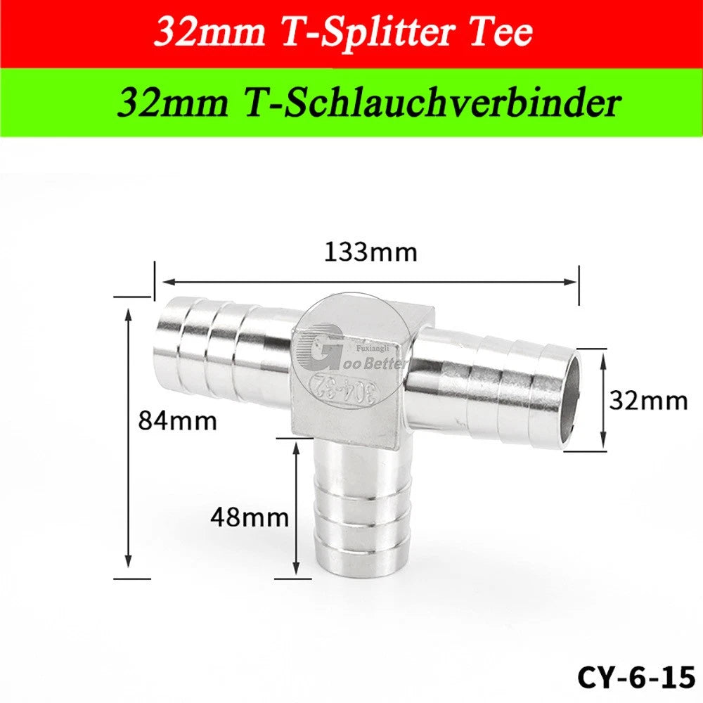 A2 Stainless Steel 8-41mm Barbed Hose Connector,Hosetail Pipe Air Water Oil Fuel