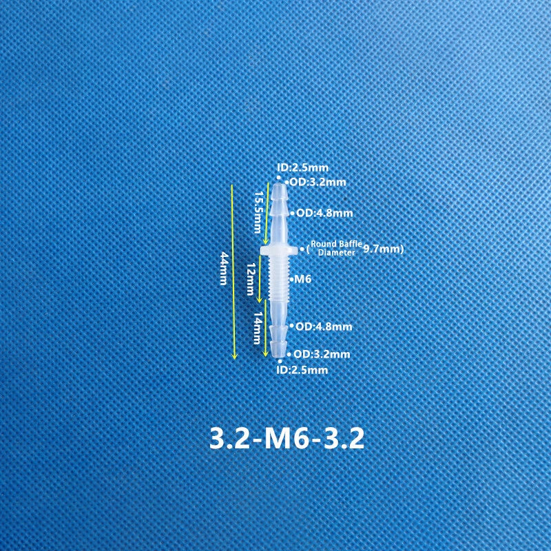 Bulkhead Straight Plastic Hose Connector with Nut — Barbed Thread Pipe Fitting