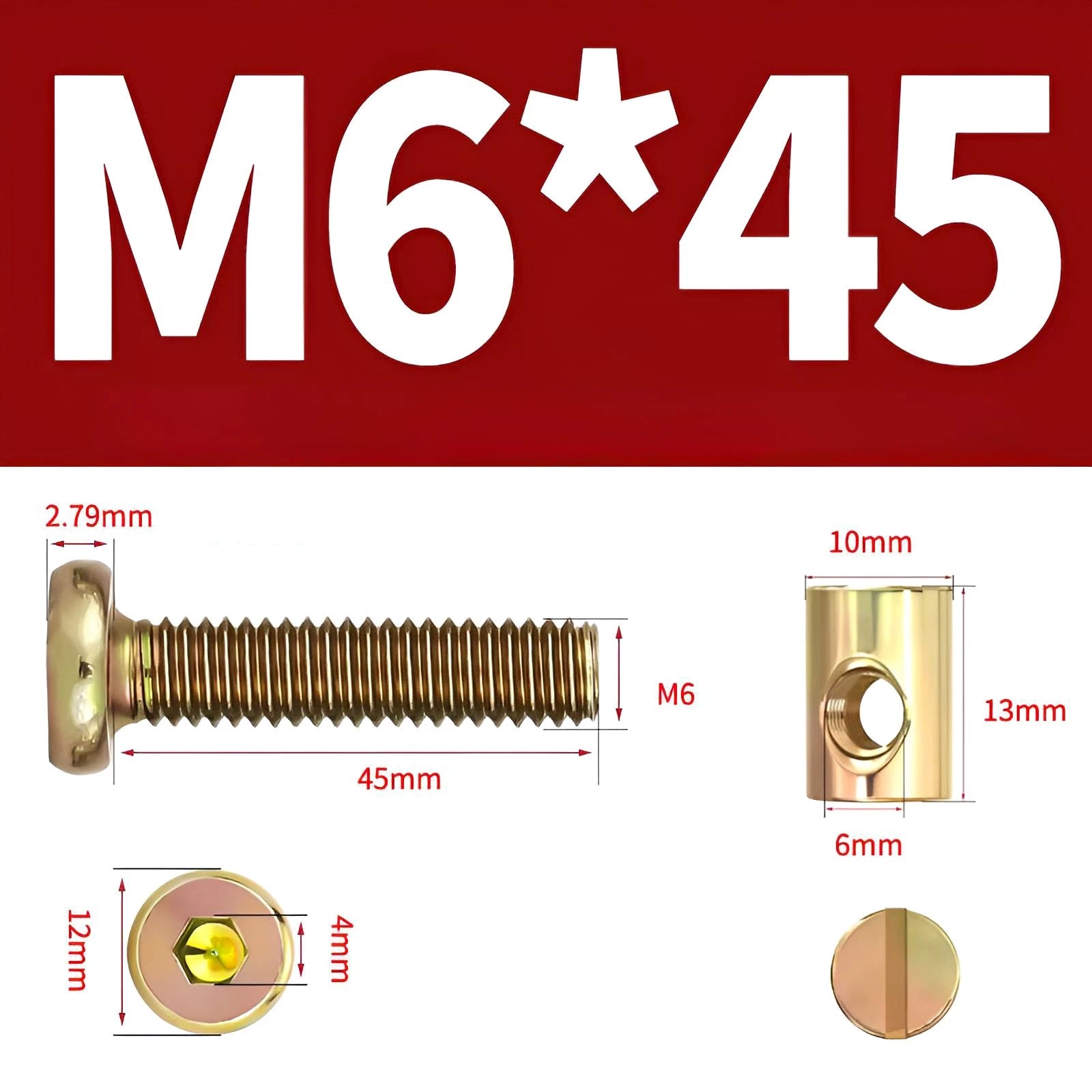 M6 M8 Galvanised Furniture Connecting Bolts with Barrel Nuts | Slotted & Phillips | 8mm–120mm