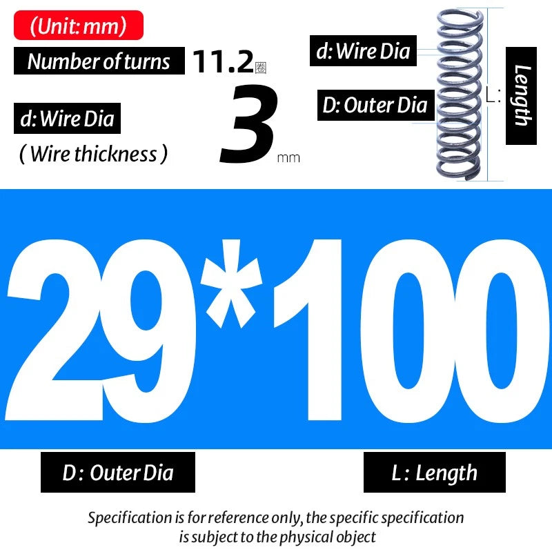 Compression Spring Pressure Big, Wire Dia 3.0mm Diameter 16-40mm Length 20-200mm