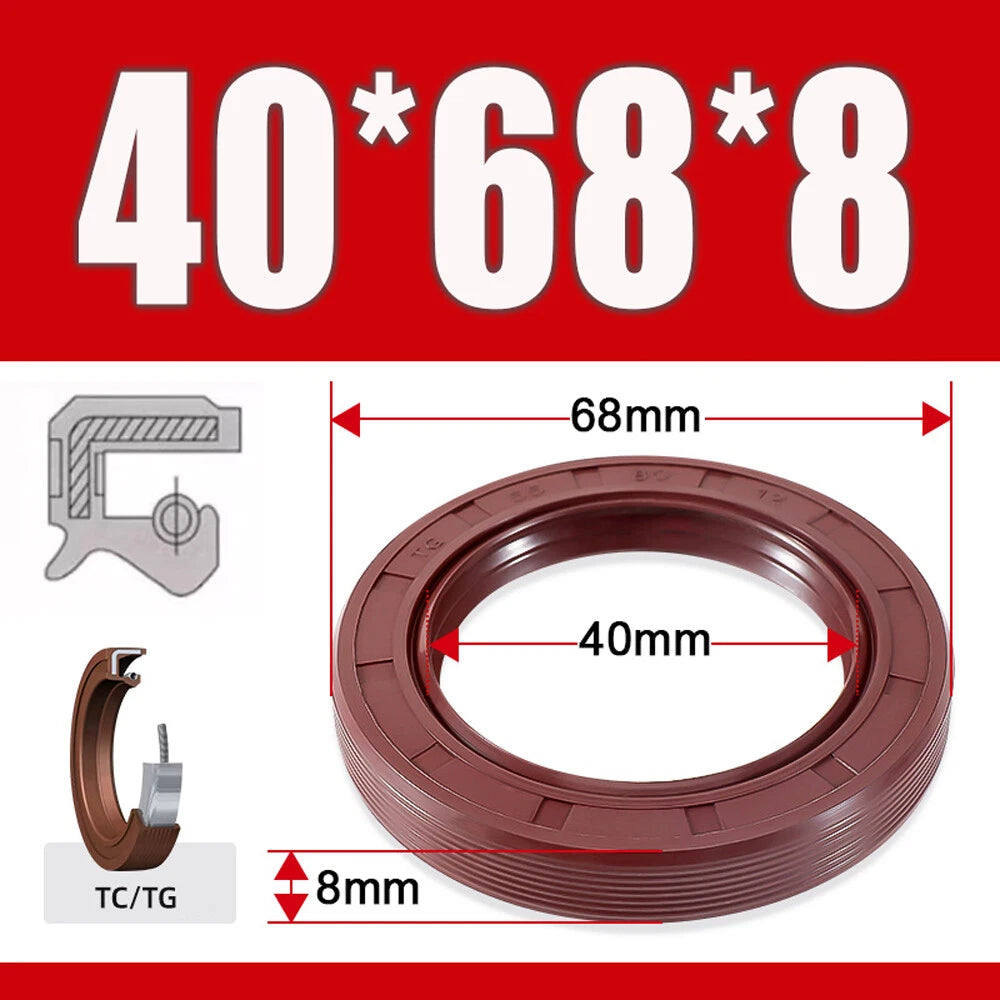 TC/TG Dual Lip FKM Oil Seal — Metric Rotary Shaft Sealing Ring, ID 25–50mm