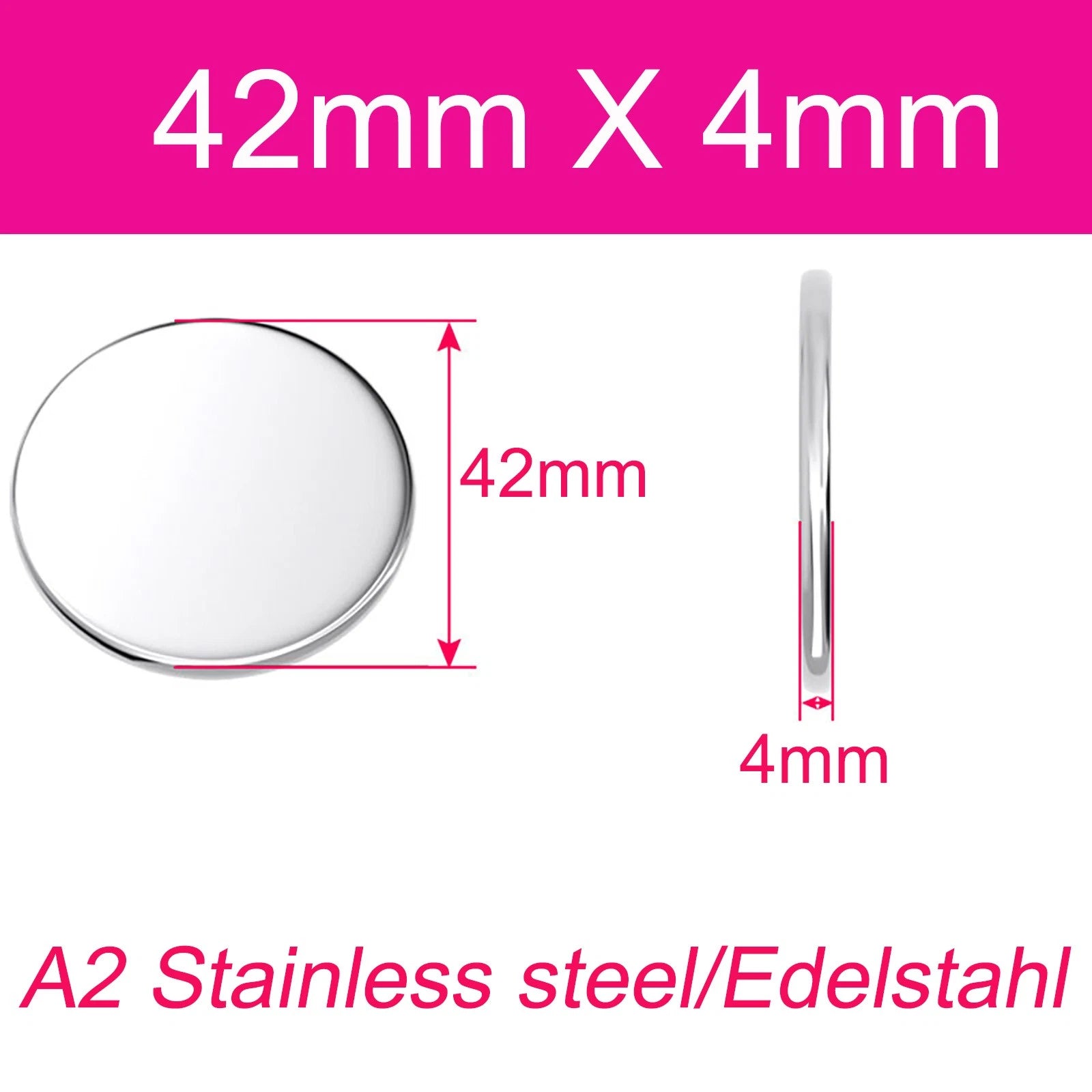 Round Plate A2 Stainless Steel Sheet Plate Thick 1/1.5/2/2.5/3/4/5mm Dia 6-80mm