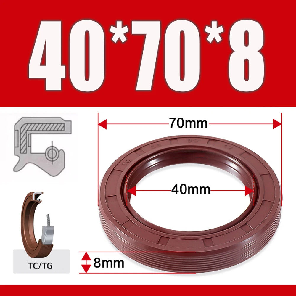 TC/TG Dual Lip FKM Oil Seal — Metric Rotary Shaft Sealing Ring, ID 25–50mm