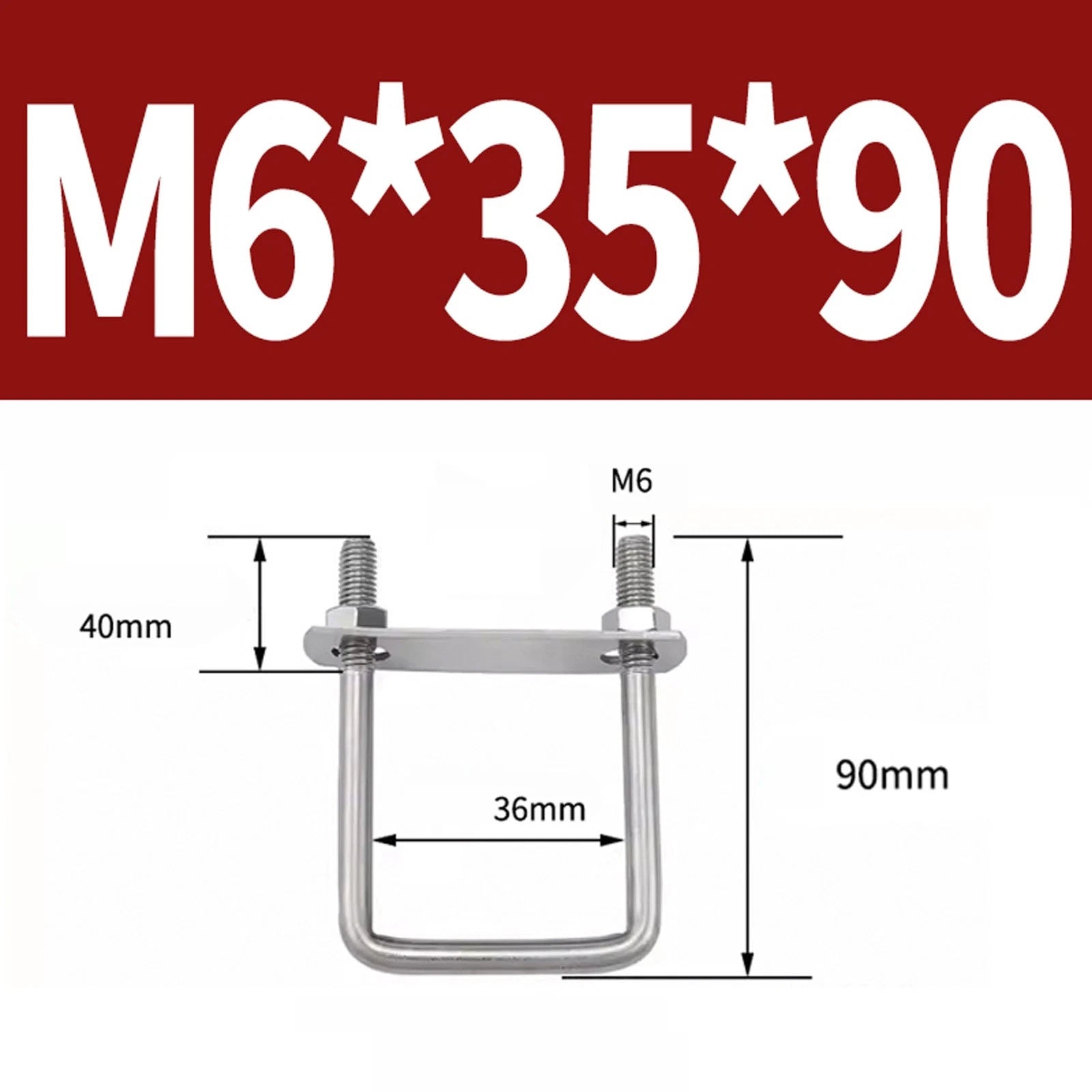M6 M8 M10 M12 U Bolt Plates & Nuts Standard U-Bolts Stainless Steel 304 Trailer