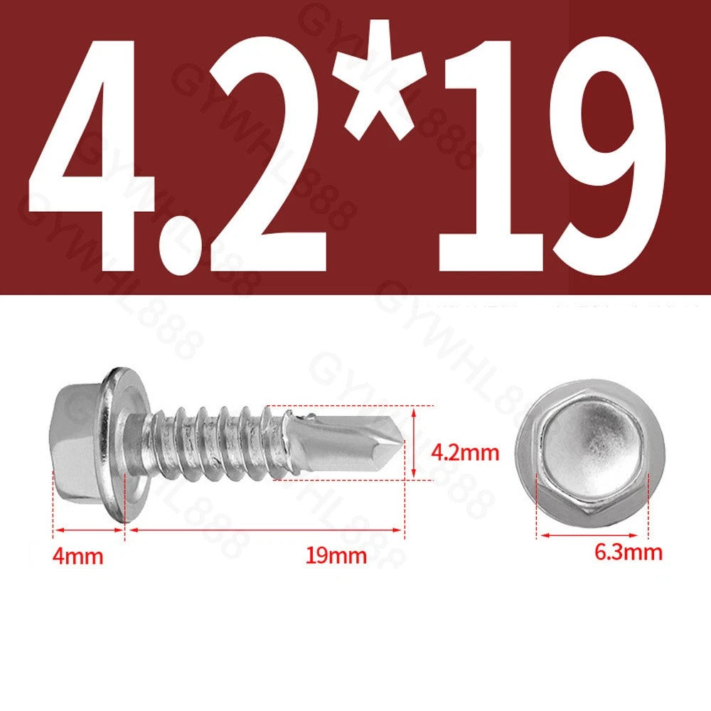 410 & A2 Stainless Hex Head Self‑Drilling Tek Screws – for Metal Roofing & Sheeting