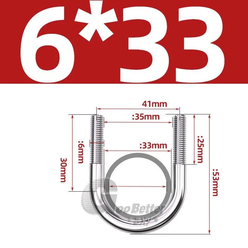 Square U - Bolts Stainless Steel — M6 to M24 | 304 A2 & 316 A4 Marine Grade - HomeDIYer