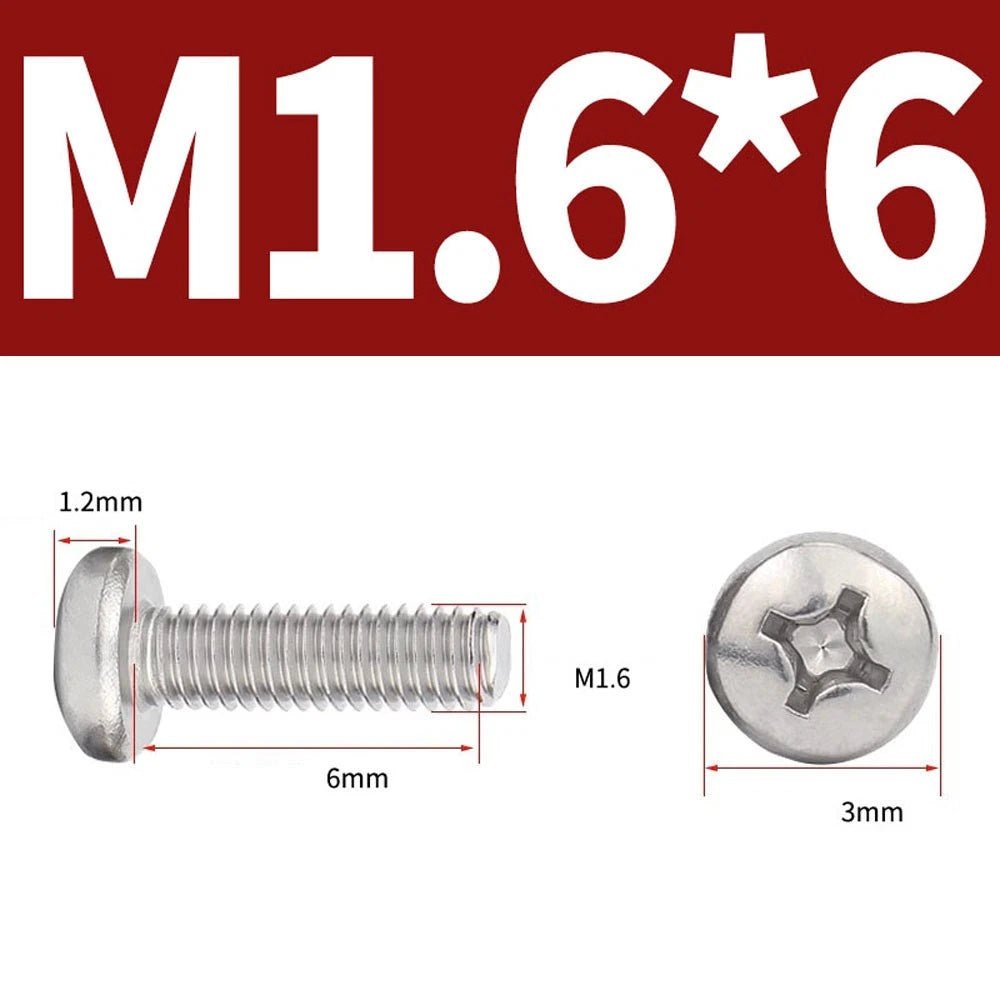 Phillips Pan Head Machine Screws — A4 Marine Grade Stainless Steel, DIN 7985 (M1.6–M10) - HomeDIYer