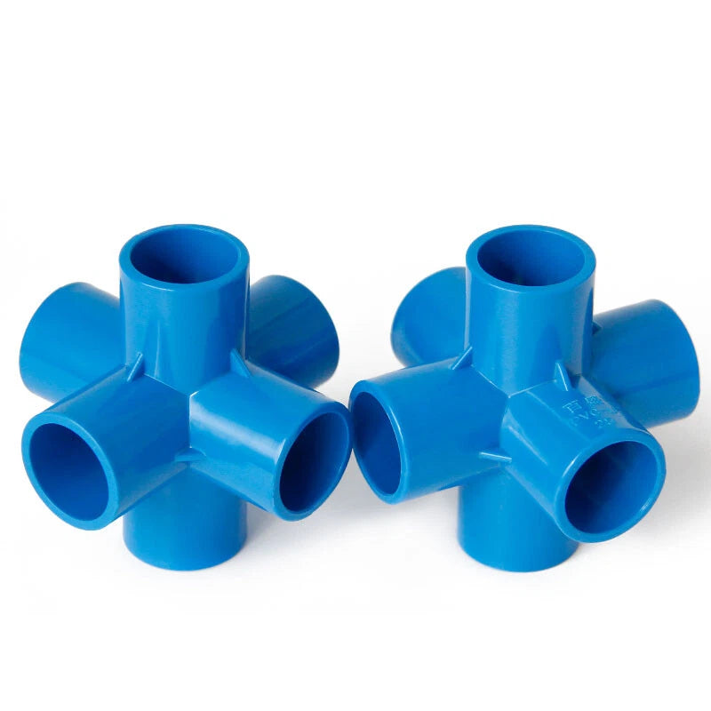 PVC 3 4 5 6-Way Elbow Connector Direct Pipe Fittings 20-110mm White Blue Grey