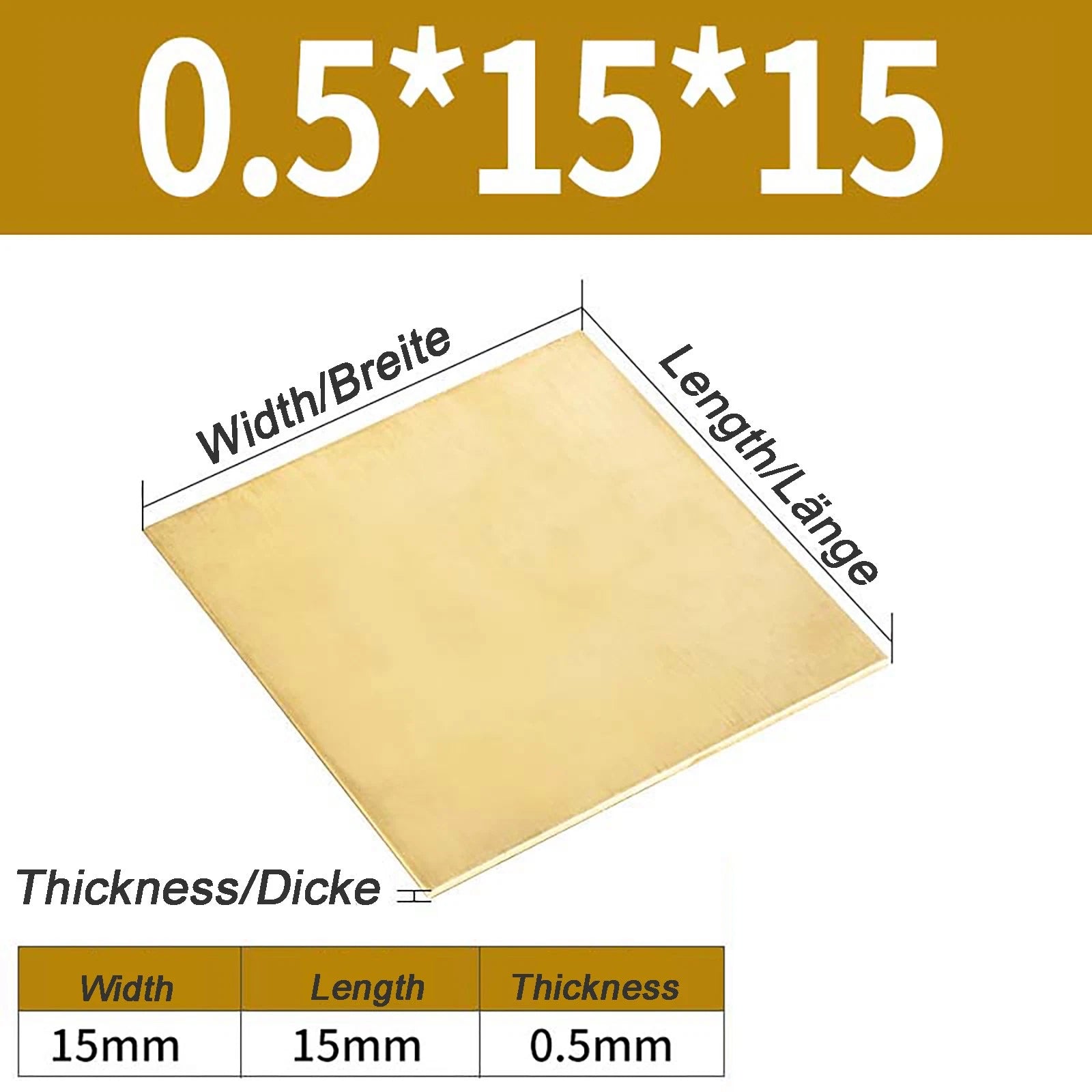 Natural Brass Sheet Metal guillotine cut - 0.3mm - 3.0mm - Multiple Sizes