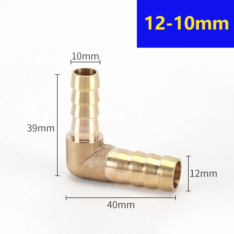 Brass Elbow Hose Tail Reducer Fitting — Air Water Gas Fuel Tubing Connector