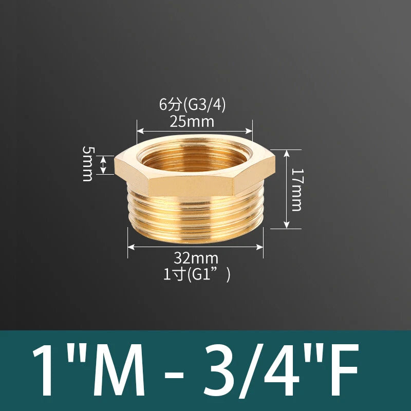 BSP Brass Reducing Hexagon Bush — Male to Female Thread Fittings (1/4" to 1")
