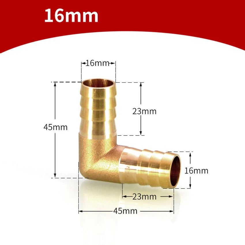 90° Brass Barb Elbow Fittings — Reducing Hose Joiner for Fuel, Air & Fluid Lines