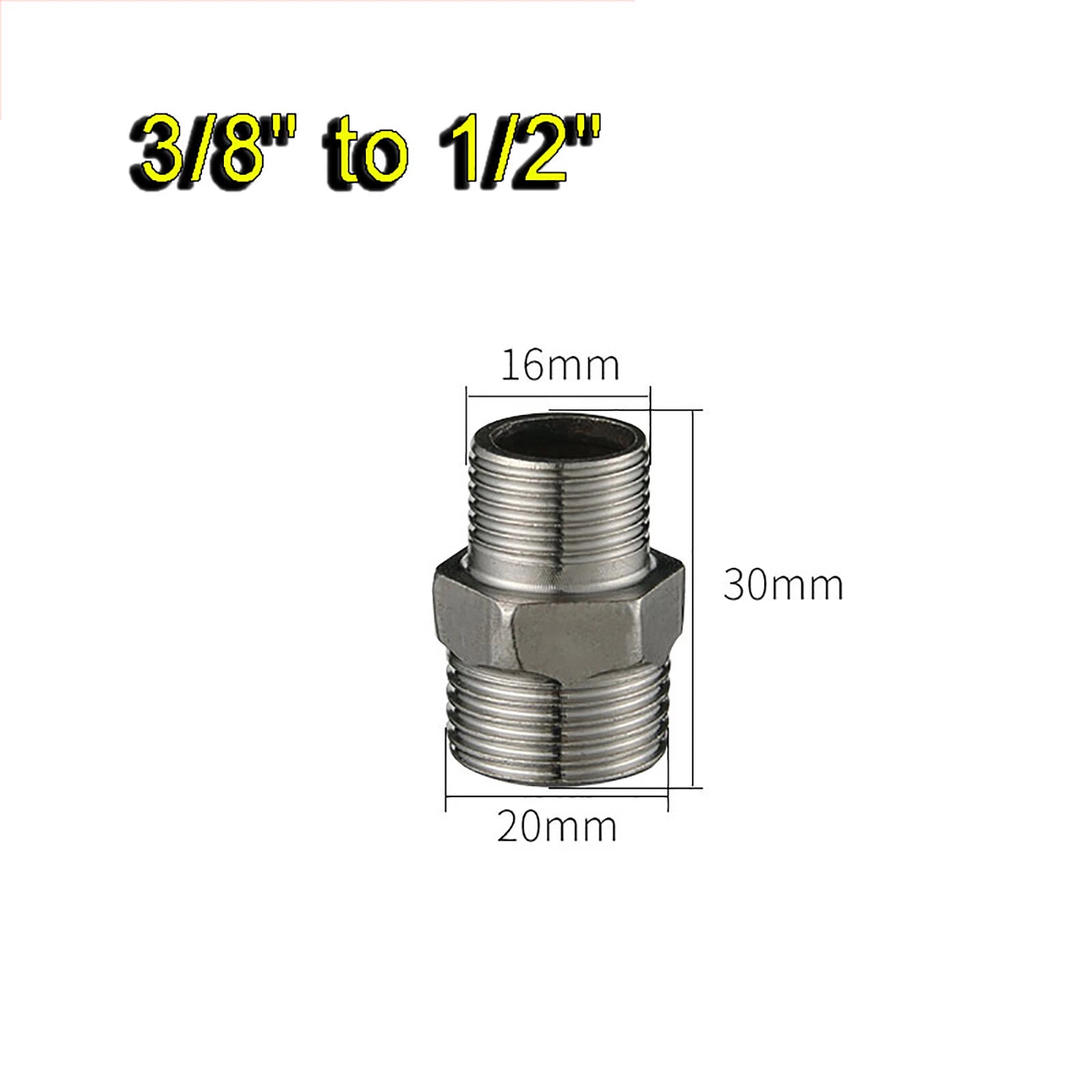 304 Stainless Steel Male to Male BSP Pipe Fitting Adaptor — Equal & Reducing Straight Connector