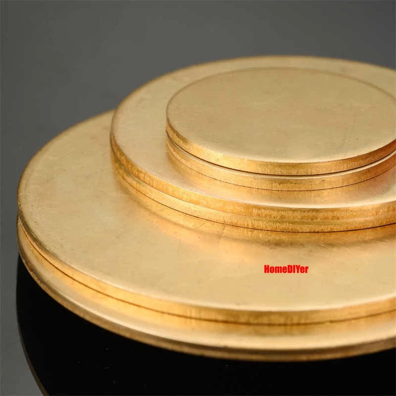 H62 Solid Brass Discs Blanks Plate Metal Round Sheets Thick 1.5-6mm Dia 10-300mm