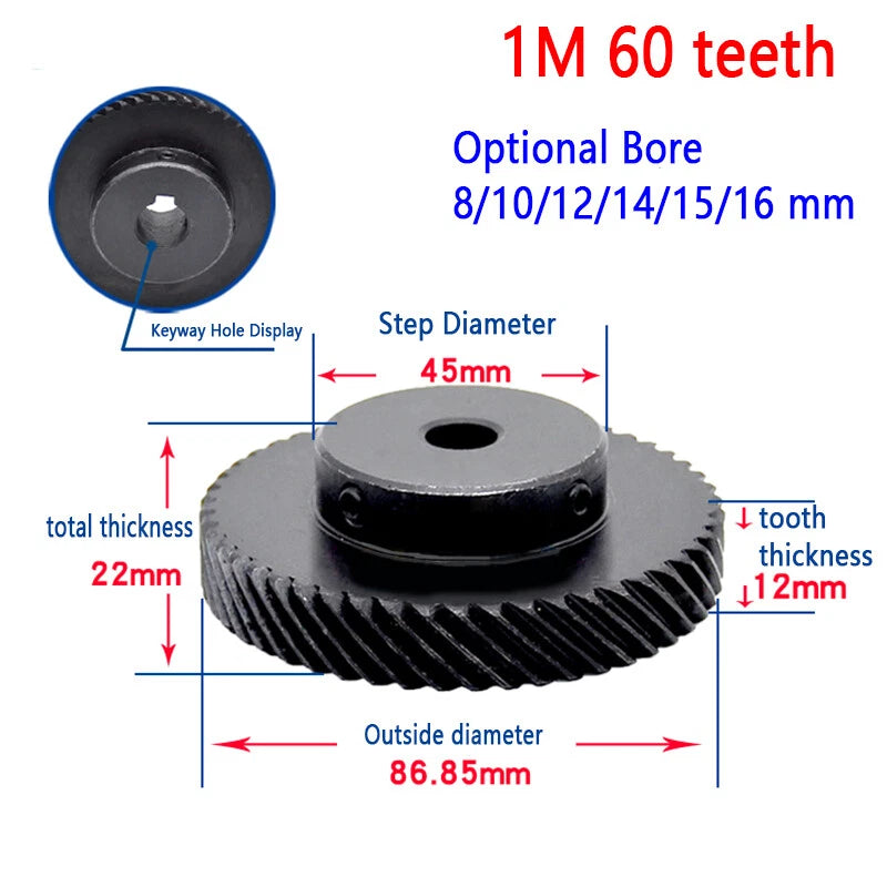 1 Module Helical Gear With Step 45°Left-Right Spiral Motor Transmission Gear
