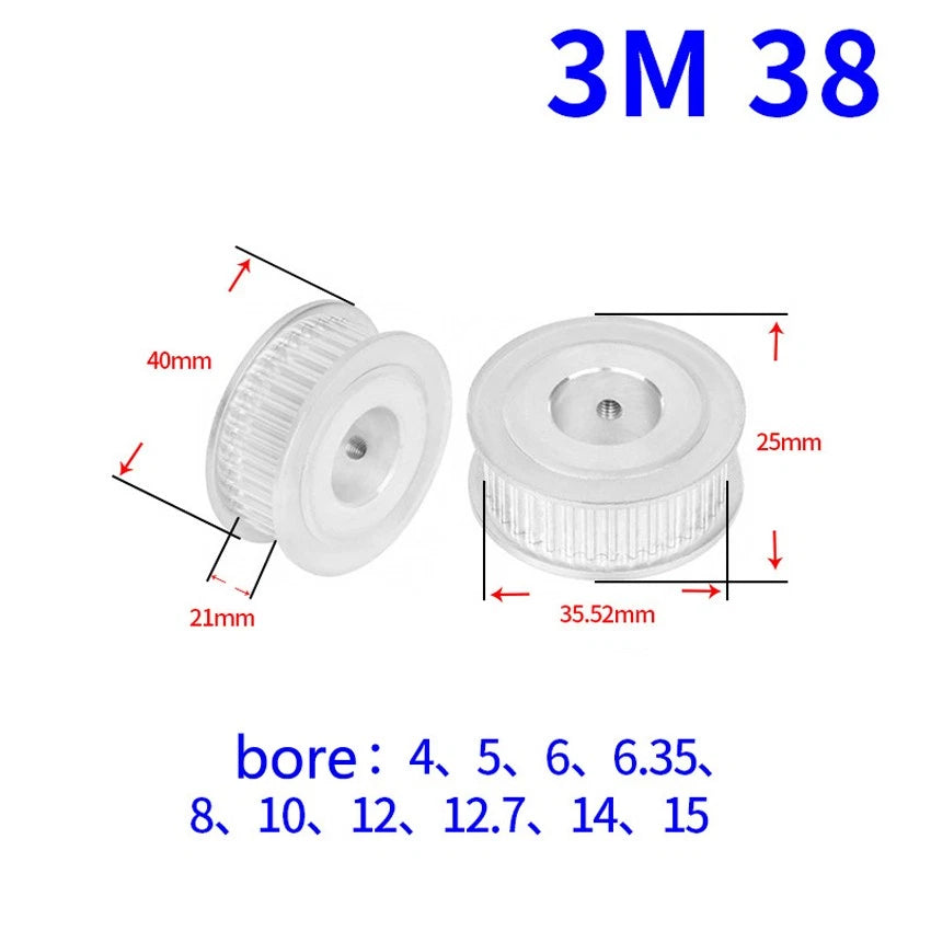 HTD-3M 20-60Teeth Timing Belt Pulley Pitch 3mm AF-type With Keyway, Width 21mm