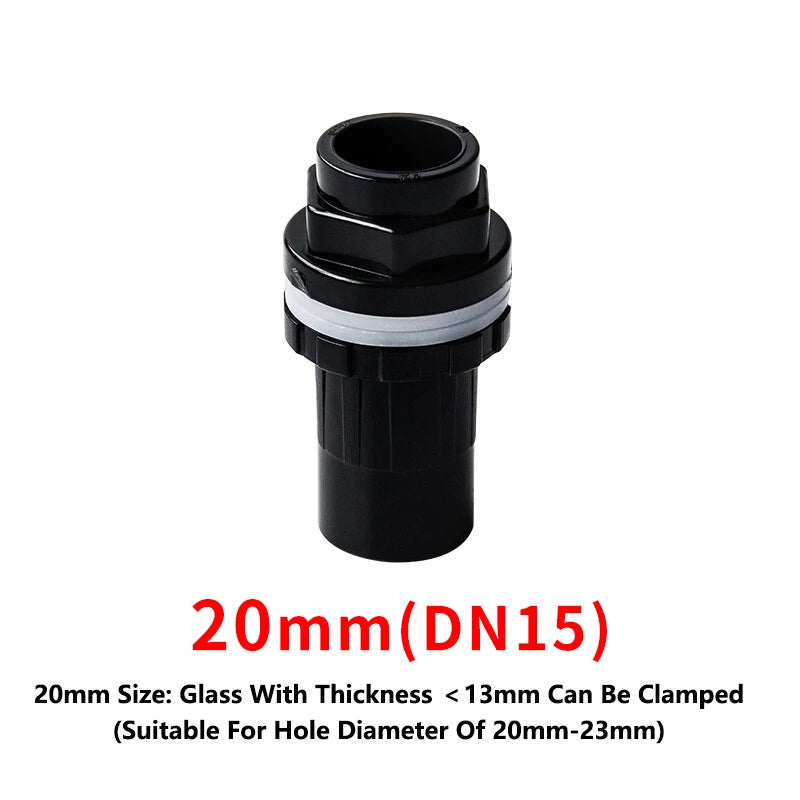 PVC 90° Elbow Pipe Fittings 20mm~50mm Tank Connector Bulkhead For Aquarium Black