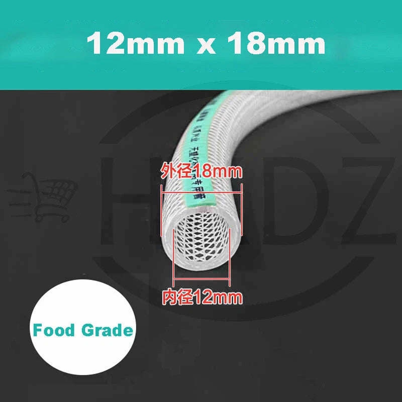 Clear Flexible PVC Hose — Fibre Reinforced Braided, Food Grade Water Oil Tube