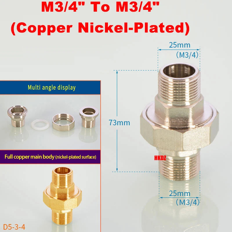 BSP Brass Pipe Fittings — Male Female Threaded Reducing Adapter | Copper & Nickel-Plated