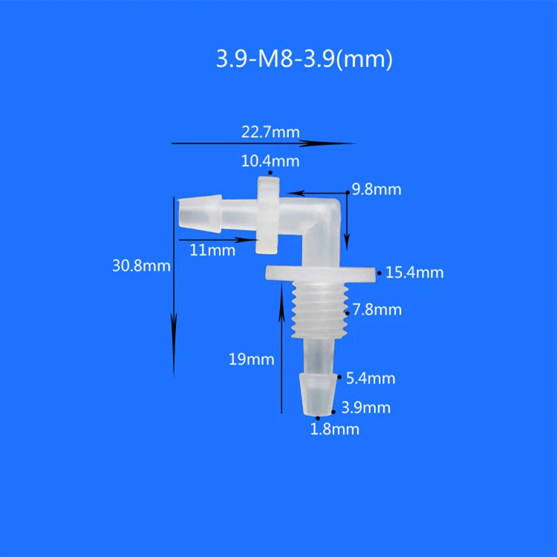 Male Thread Straight Elbow Plastic Hose Barbed Hose Bulkhead Union Connector