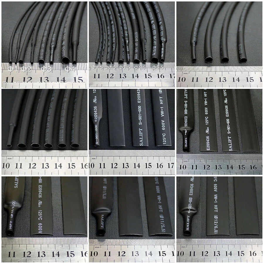 Heat Shrink Tubing 2:1 Ratio — 0.6mm to 210mm, Multiple Colors & Lengths