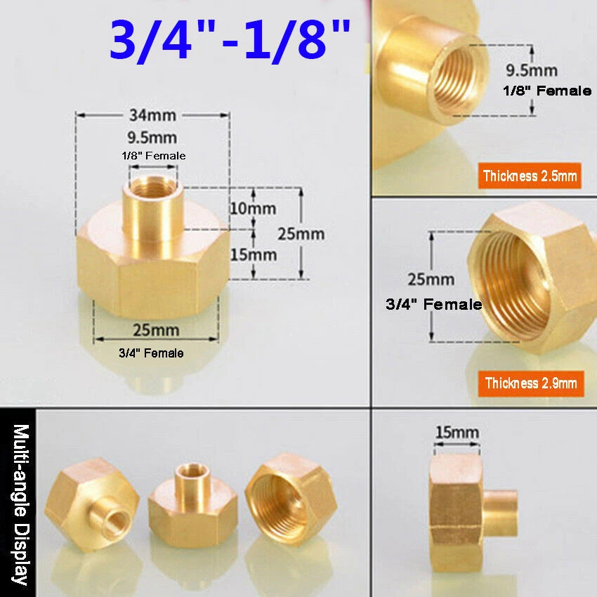 Female Thread Brass Coupling Adapter — Straight & Reducer Pipe Fittings