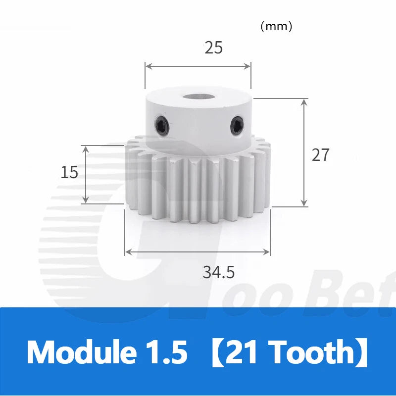 Spur Gear Aluminium Mod 1.5 with Hub 12- 32 Tooth Pinion Motor Gear Bore 6-20mm