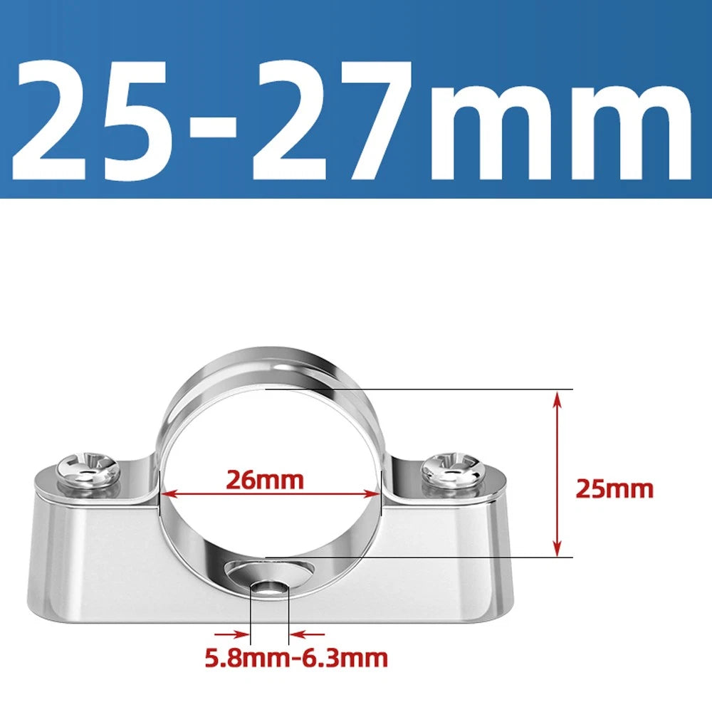 Stainless Steel Pipe Clamp Mount Support Brackets — Wall Fixing Base Fittings