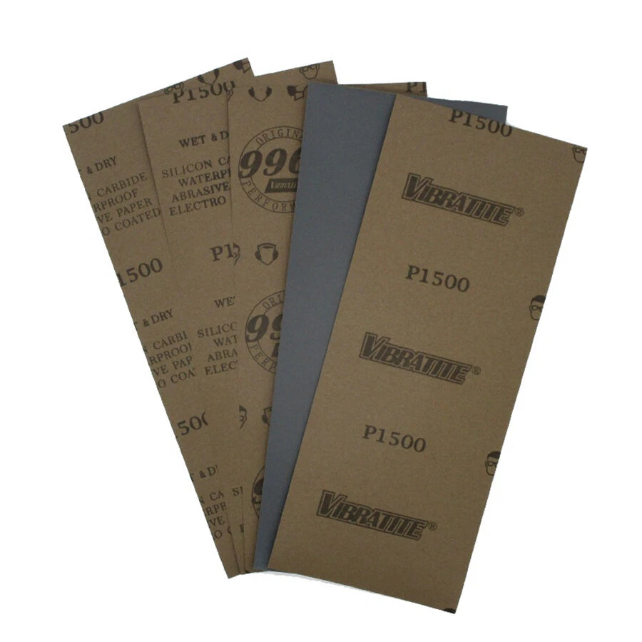 93x230mm Silicon Carbide Wet & Dry Sandpaper — P60 to P10000 Grit Waterproof Paper Sheets for Metal Wood Auto