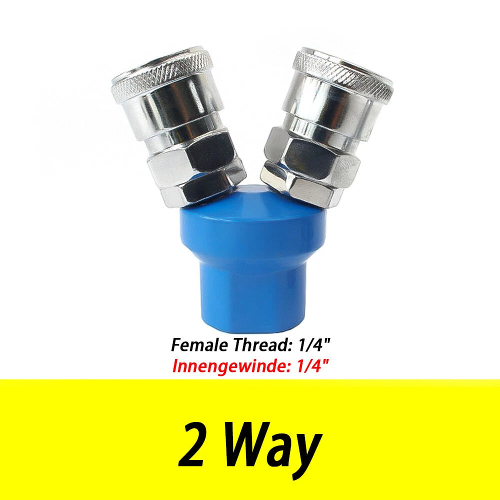 2 3 Way 1 4" Bsp Air Line Hose Compressor Y Splitter Coupling Connector Airline
