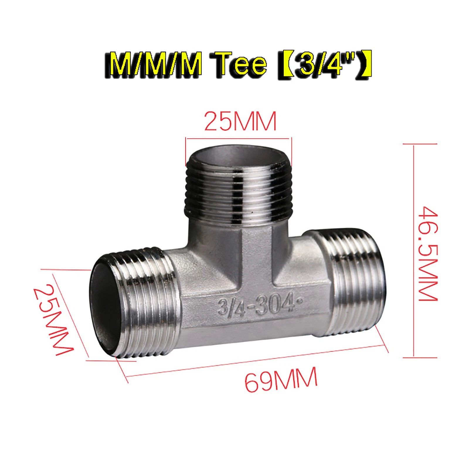 304 Stainless Steel BSP Tee & Cross Pipe Fittings — 1/8" to 2" | F&F&F, M&M&M, Reducer & Cross